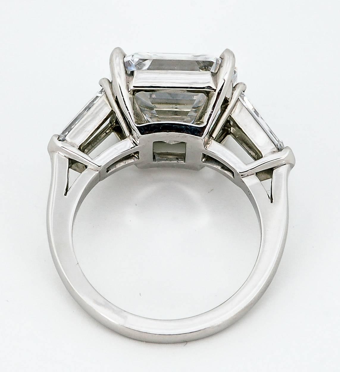 Women's 8.02 carat Emerald Cut Diamond Platinum Engagement Ring