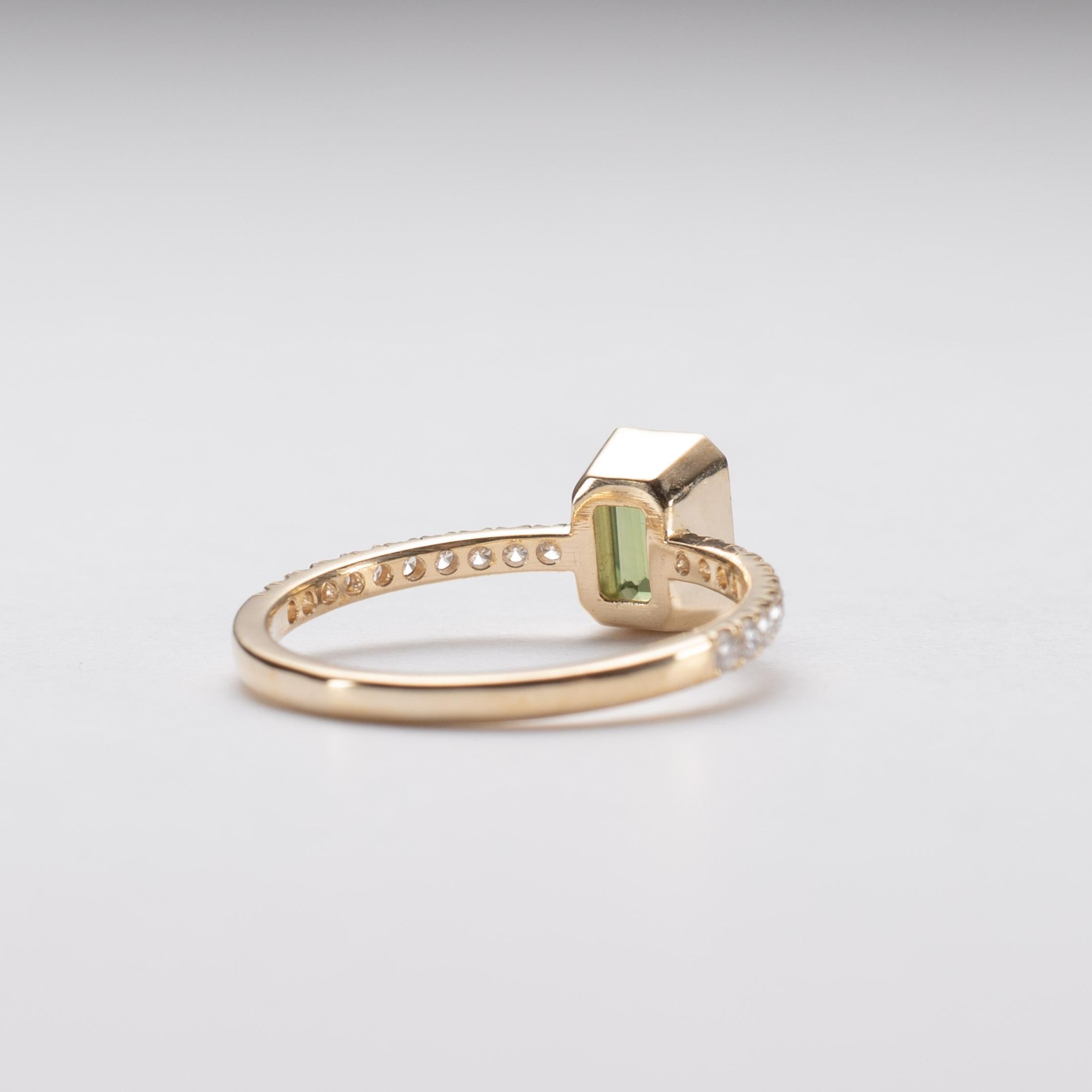 Bague 14K saphir sarcelle diamant Pour femmes en vente
