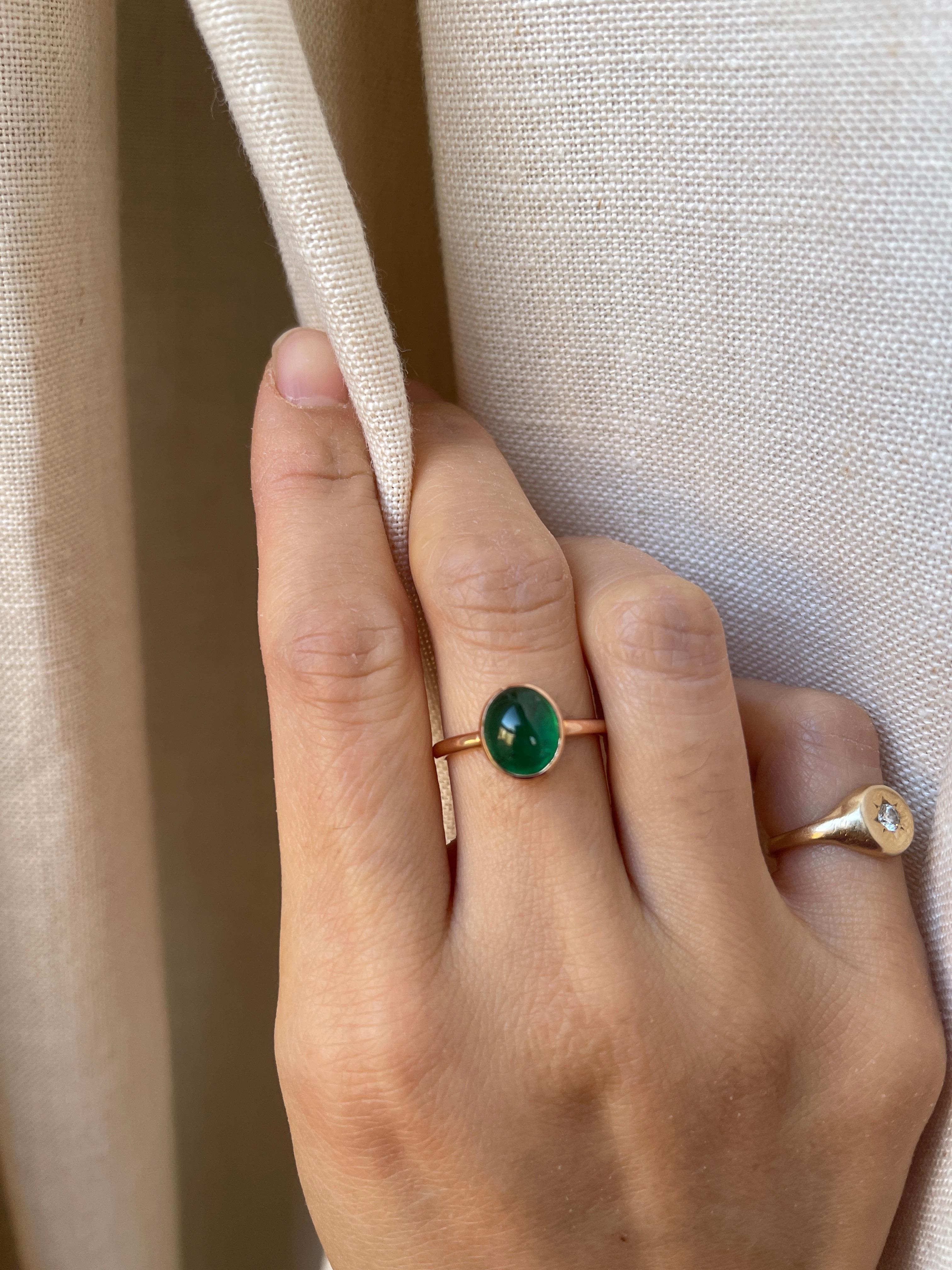 Anello 14K con smeraldo ovale da 2,7 carati in vendita 1