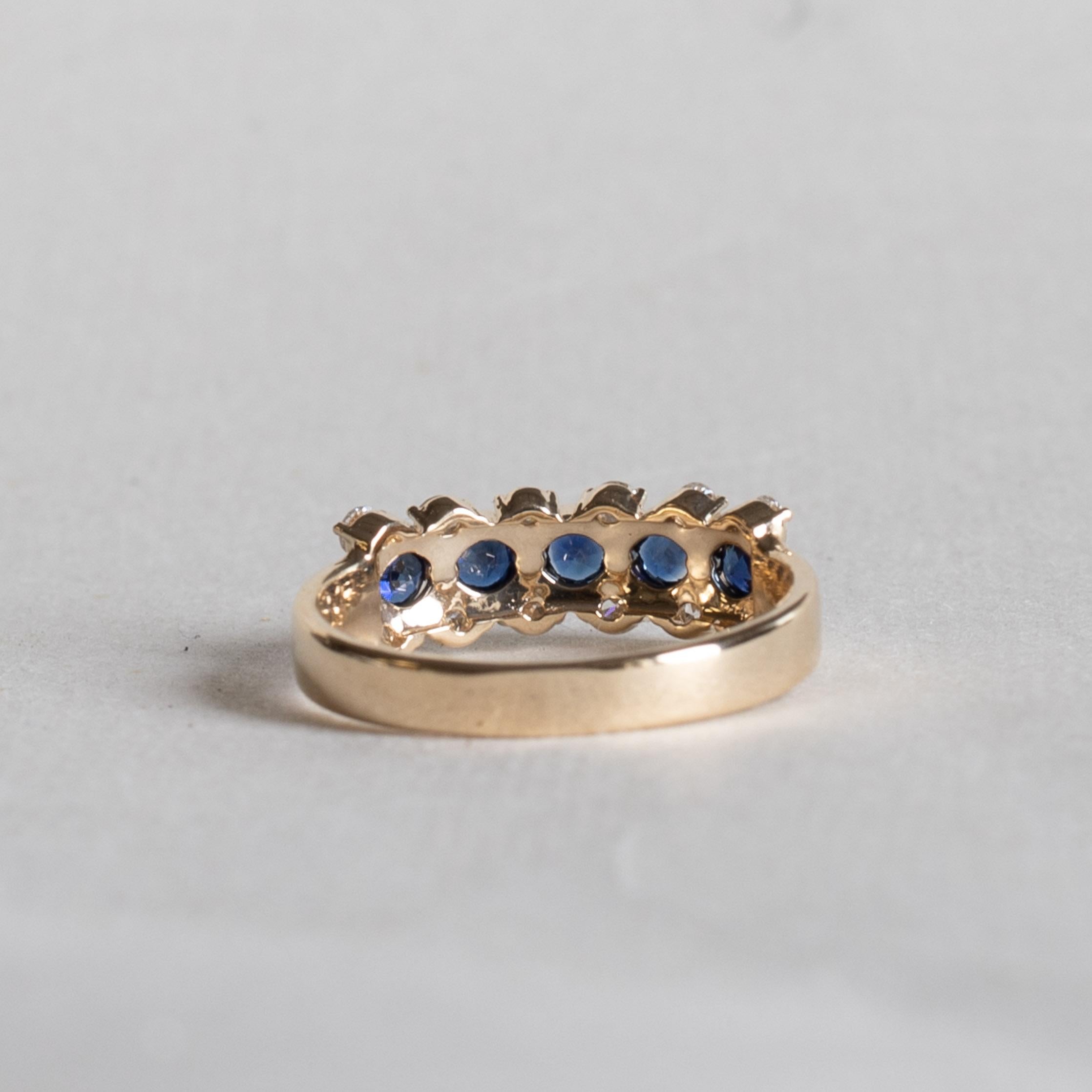 14K Gold Saphir Band Damen im Angebot