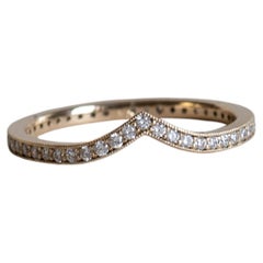 14k Yellow Gold Diamond Ring Guard: Stacking Ring, 1.5mm Band, Size 7.25