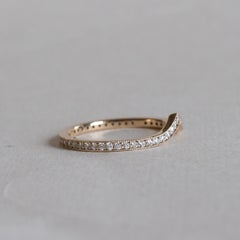 14k Yellow Gold Diamond Ring Guard: Stacking Ring, 1.5mm Band, Size 7.25