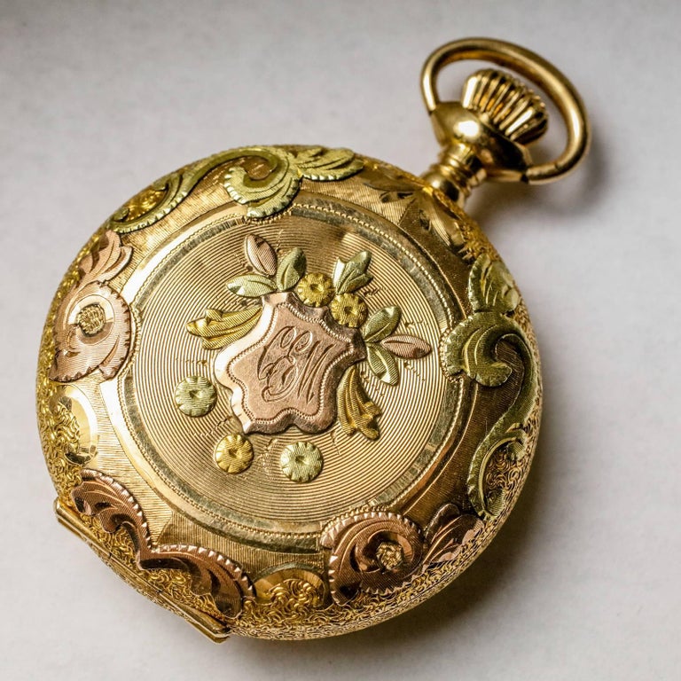Waltham Multicolor Gold Pocket Watch For Sale at 1stDibs waltham