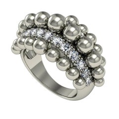 Melody Deldjou Fard and Sparkles 18 Karat White Gold and Diamond Ring