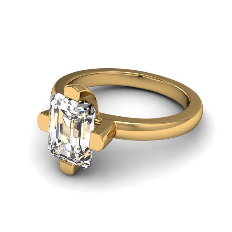 A stunning ring that delicately cradles an elevated stone. The effect is pure and simple.