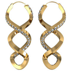 Henk Stallinga and Sparkles Eternal Twist Diamond and Gold Earrings 10