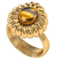 Barbara Nanning 
Sparkles Citrine and Gold Ring
