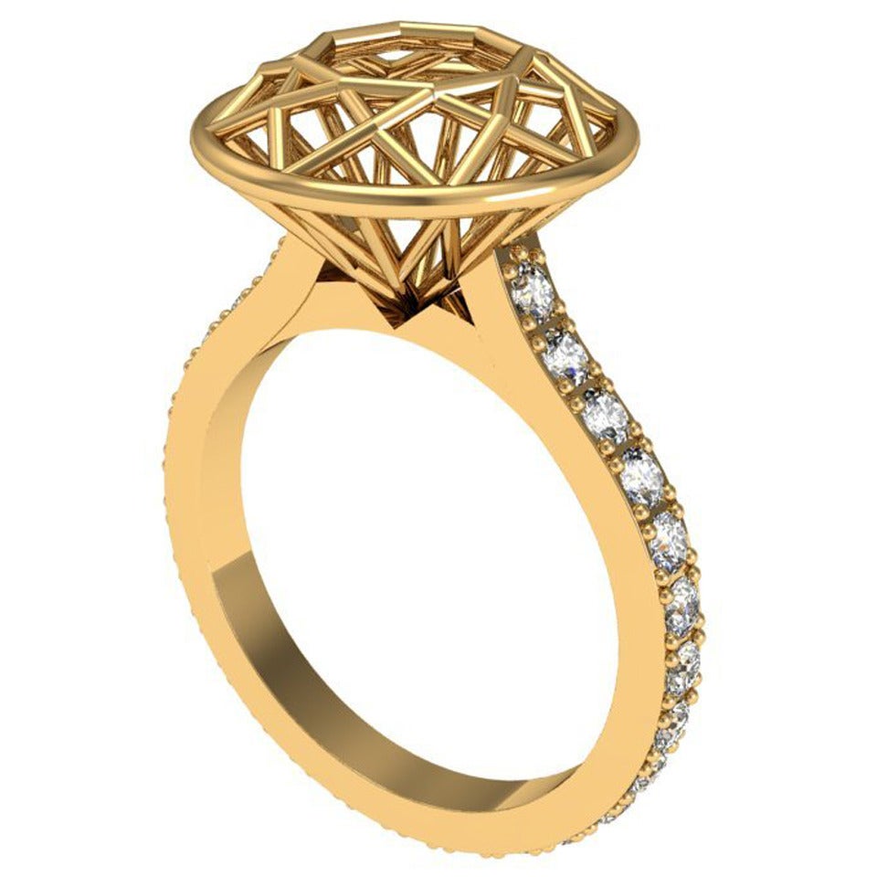 Sayaka Yamamoto & Sparkles Diamond and Gold Ring For Sale