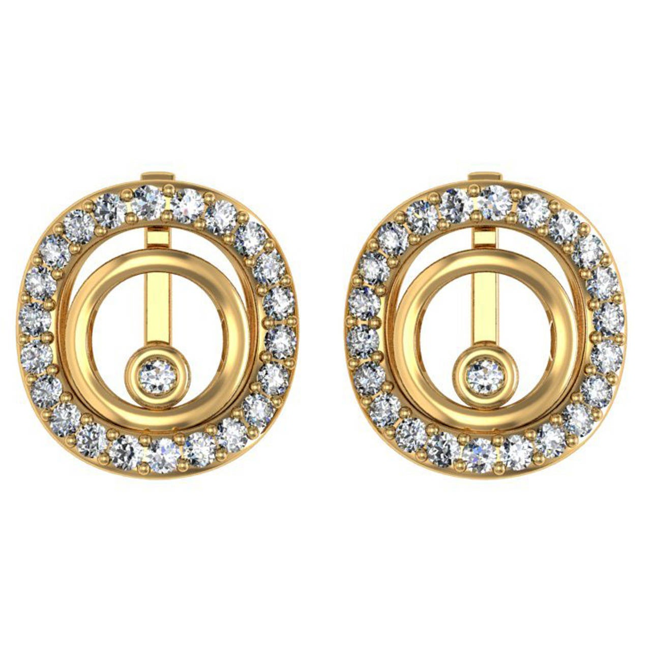 Vasaly Baglaenko & Sparkles Diamond and Gold Earrings For Sale