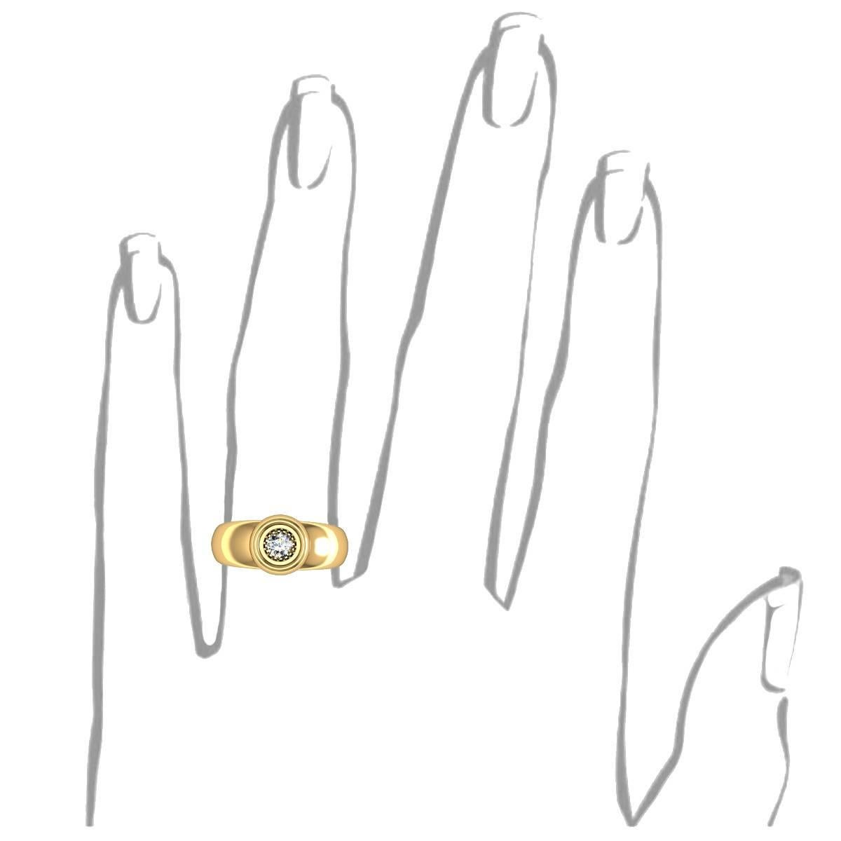 Women's Barbara Nanning & Sparkles Diamond and Gold solitaire Ring For Sale