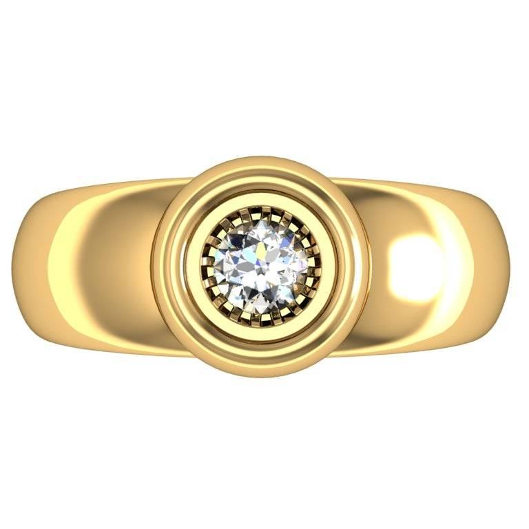 Barbara Nanning & Sparkles Diamond and Gold solitaire Ring In New Condition For Sale In Amsterdam, NL