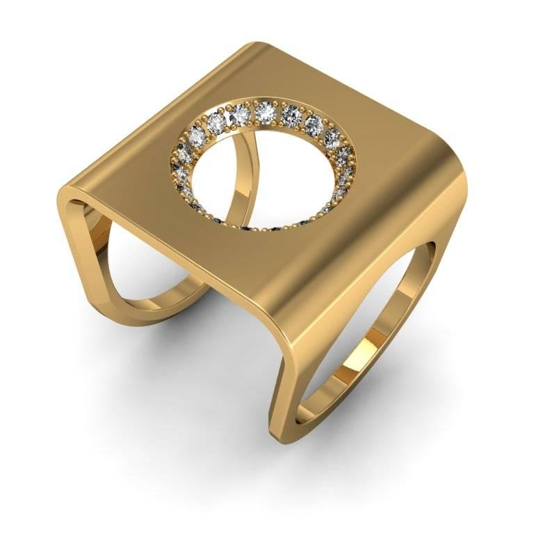 A bold and beautiful unisex ring that breaks with convention for powerful effect. Again the line of gems appears unexpectedly for added intrigue.