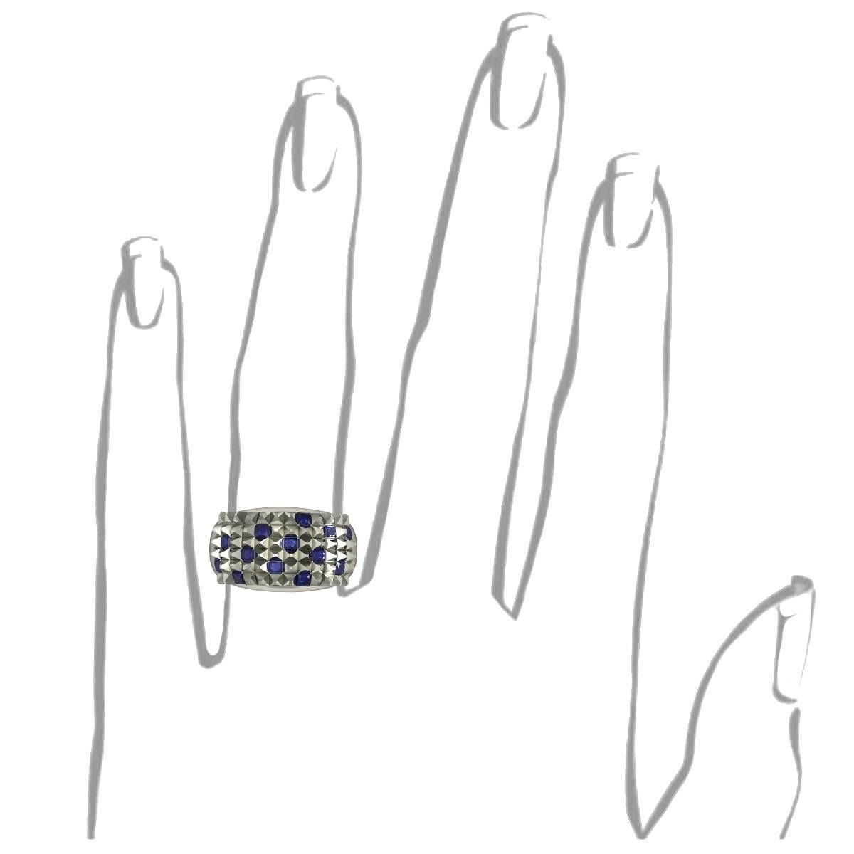 Women's Barbara Nanning and Sparkles Sapphire Gold Ring For Sale