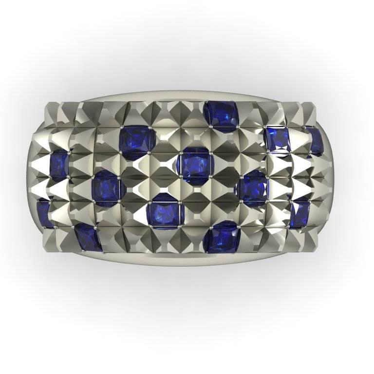 Barbara Nanning and Sparkles Sapphire Gold Ring In New Condition For Sale In Amsterdam, NL