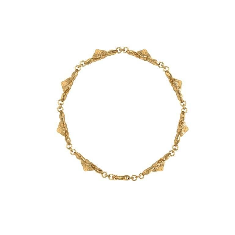 Arts and Crafts Barbara Nanning & Sparkles Gold Bracelet For Sale