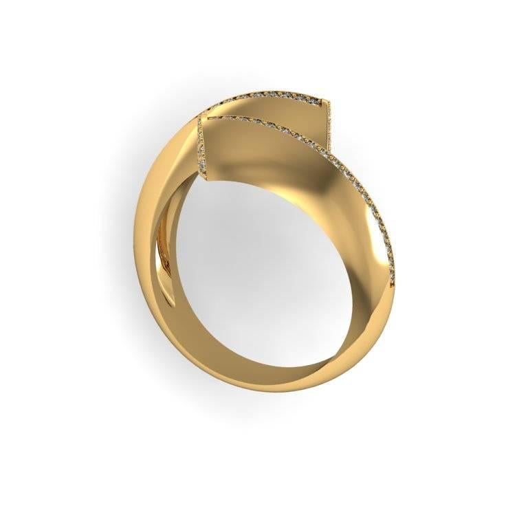 Arts and Crafts Barbara Nanning & Sparkles Diamond Gold Ring For Sale