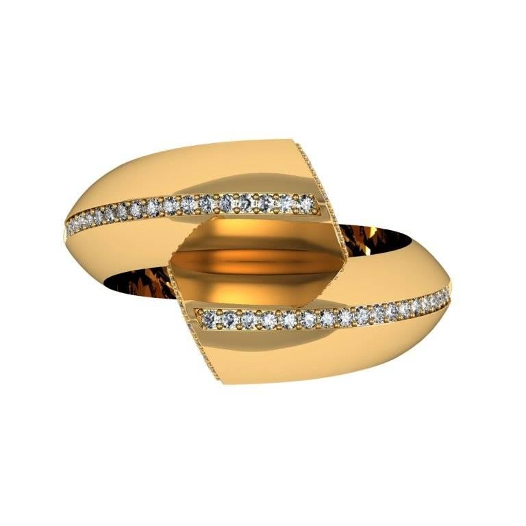 Barbara Nanning & Sparkles Diamond Gold Ring In New Condition For Sale In Amsterdam, NL