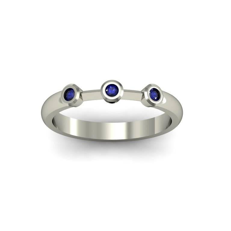 Zoe Stork & Sparkles Sapphire Gold Ring In New Condition For Sale In Amsterdam, NL