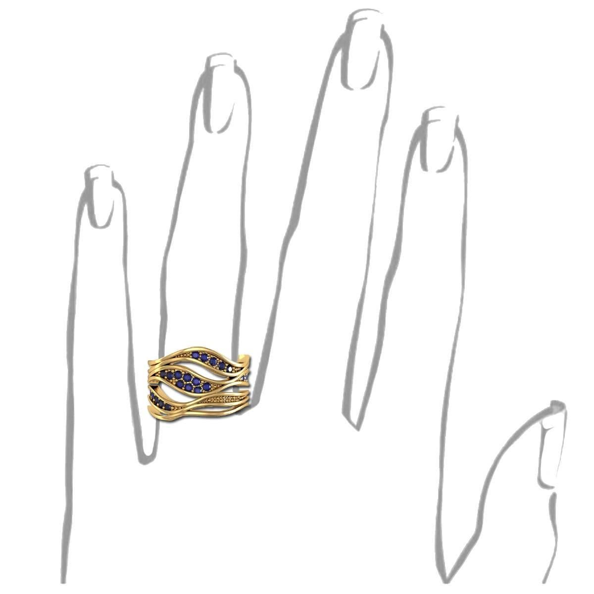 Christoph Blatter and Sparkles Sapphire Gold Ring In New Condition For Sale In Amsterdam, NL