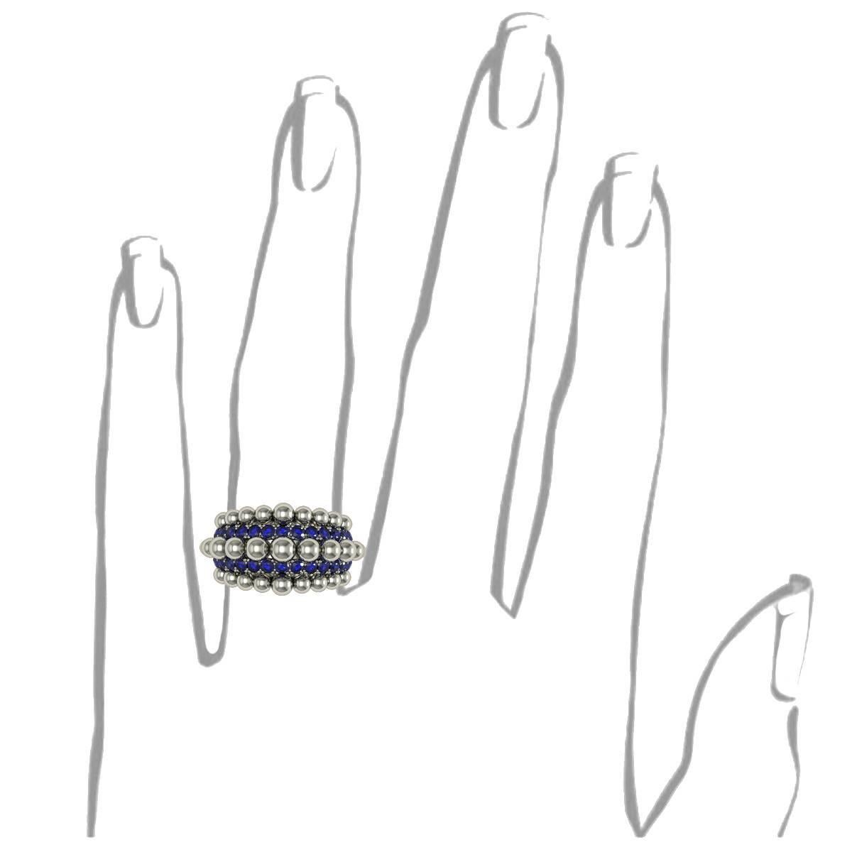 Women's Melody Deldjou Fard Sapphire and Gold Ring For Sale