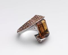 Barbara Nanning Citrine and Orange Sapphire, Gold Ring