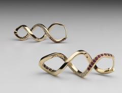 Henk Stallinga Sapphire Ruby Diamond and Gold Earrings