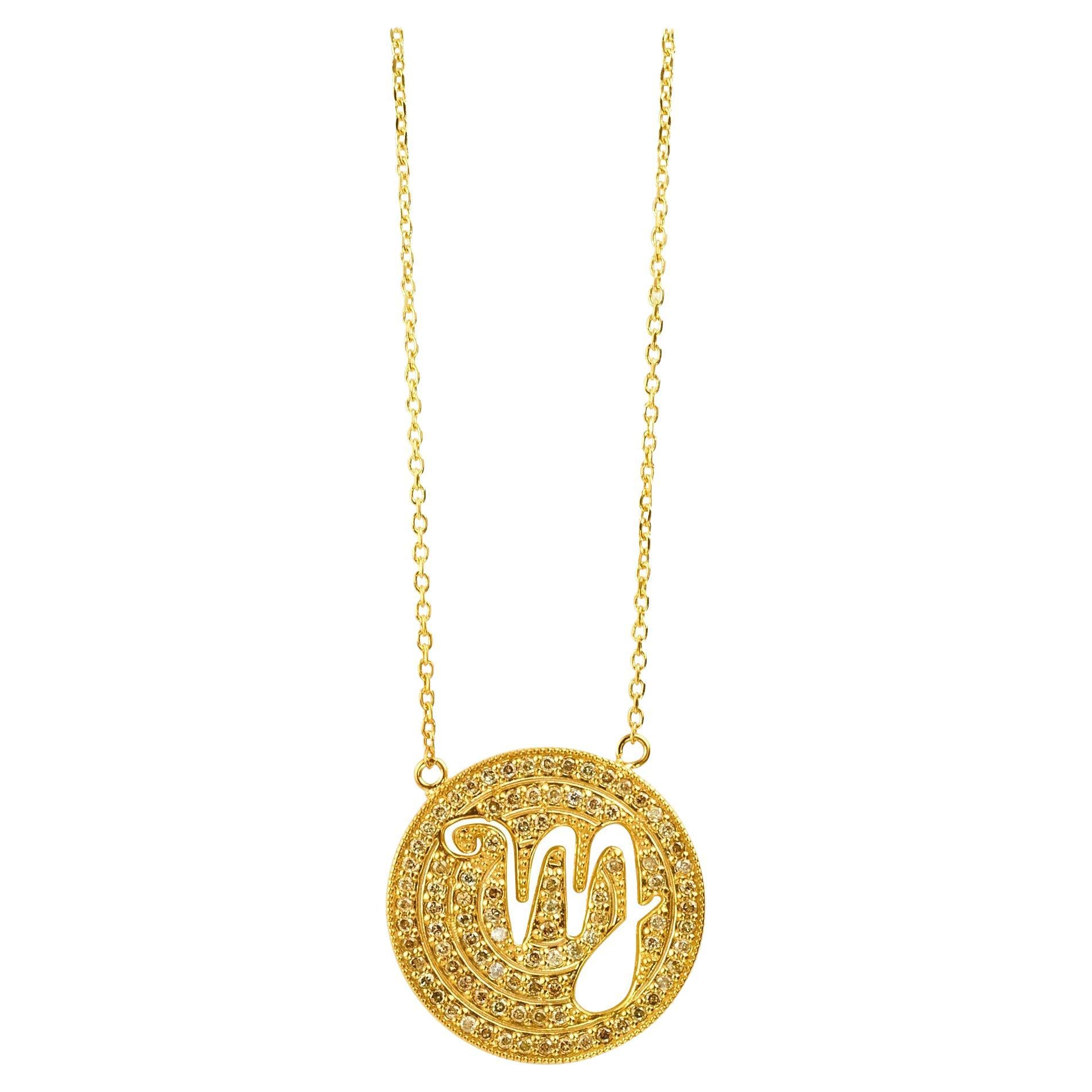 Zodiac Virgo 18 Karat Gold Plated Necklace Suneera For Sale