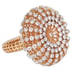 Art Nouveau 2.97 Carat Diamond Dome cocktail ring
