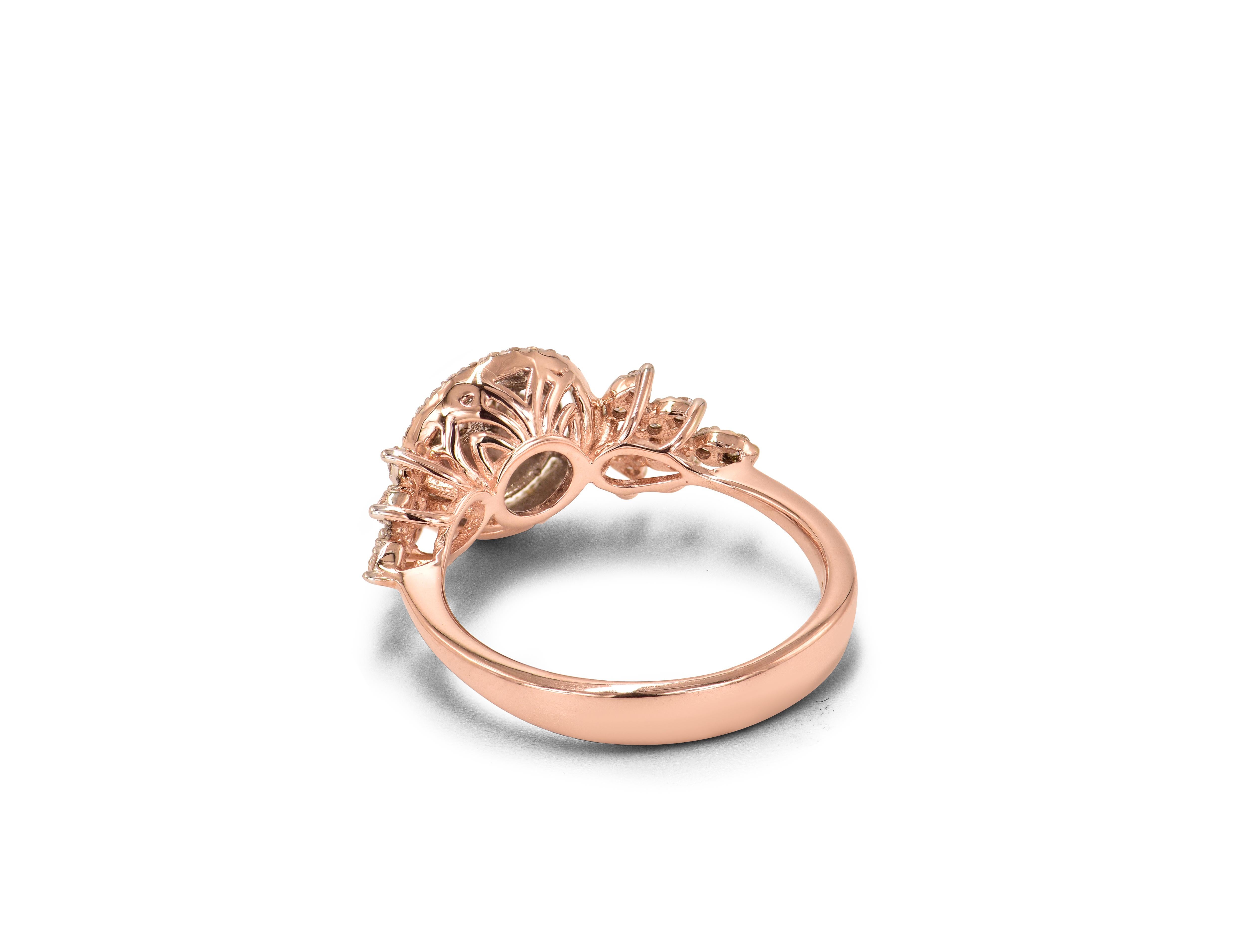 Engagement Diamond Ring in 18 Karat Rose Gold Natural Round Diamond Ring 1