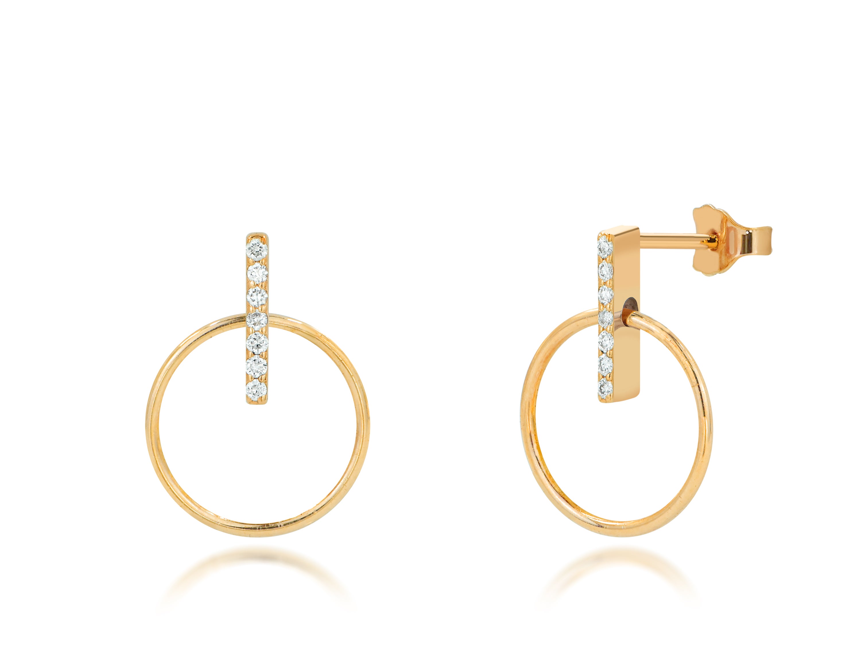 Brown Diamond and 18k Rose Gold Earrings For Sale at 1stDibs