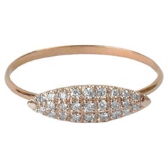 18k Rose Gold Diamond Spike Ring Micro Pave Diamond Cluster Ring