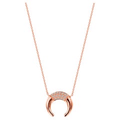 Collier corne de diamants en or 14 carats Collier croissant de lune « Dainty Crescent »