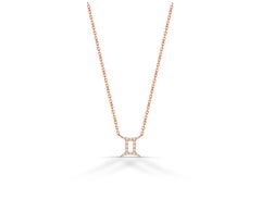18 Karat Gold Diamant-Halskette Gemini-Zodiamant-Schild Geburtsschild Halskette