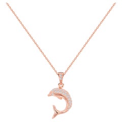 Collana di delfini in oro 18k Ciondolo marino nautico per delfini da spiaggia