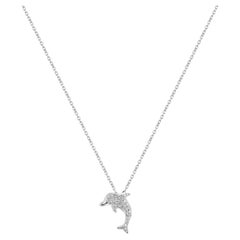 18k Gold Dolphin Necklace Sea Life Dolphin Pendant Nautical Ocean Jewelry