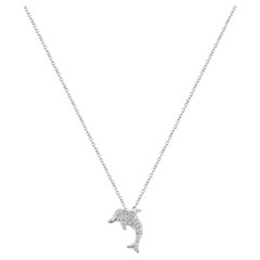 14k Gold Dolphin Necklace Sea Life Dolphin Pendant Nautical Ocean Jewelry