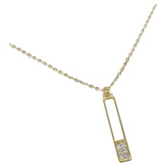 14k Solid Gold Diamond Bar Necklace Minimalist Bar Necklace