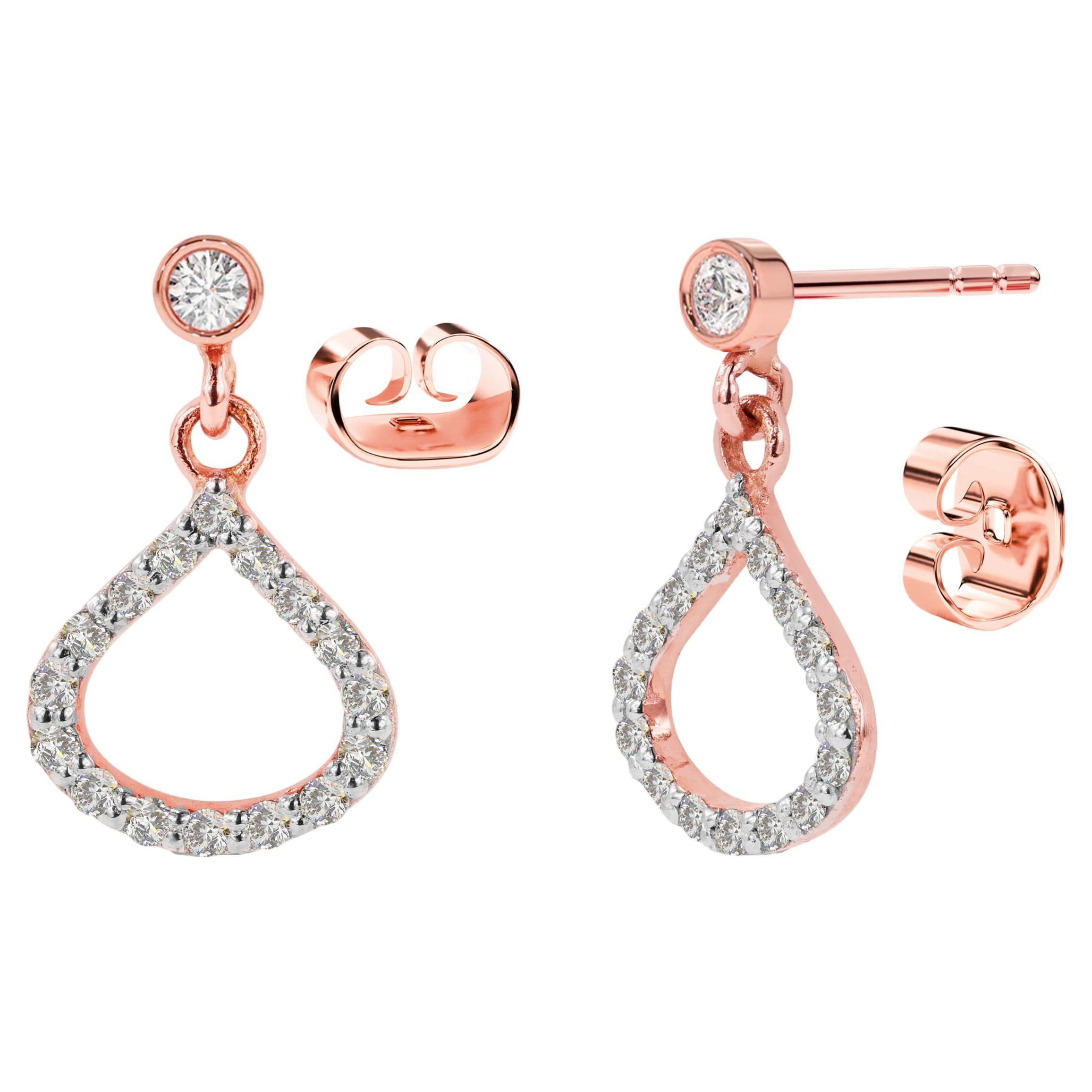 Boucles d'oreilles de mariage en or 14k avec diamants en forme de goutte d'eau Boucles d'oreilles de mariage