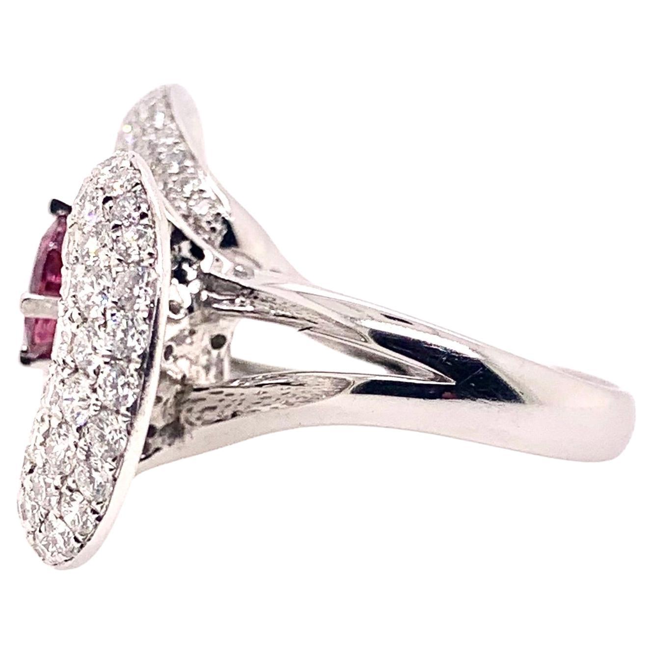 Cushion Cut GIA Certified Sapphire and Diamond Cocktail Ring For Sale