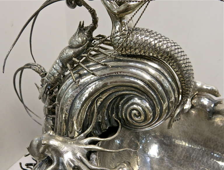 Buccellati Large Sterling Stunning Centerpiece With Marine Life 3