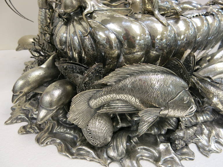 Buccellati Large Sterling Stunning Centerpiece With Marine Life 6