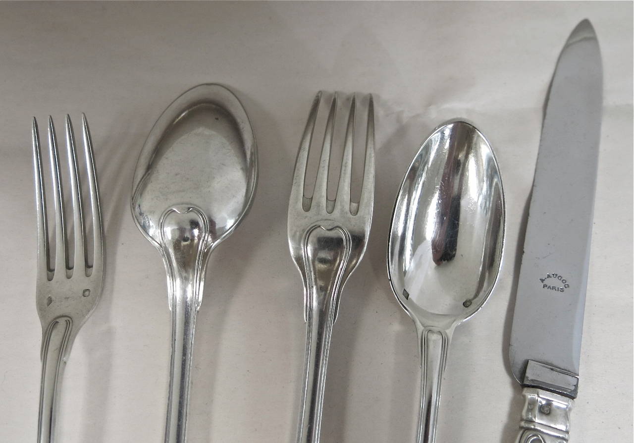 French Sterling Silver Flatware Set For 24 People 2