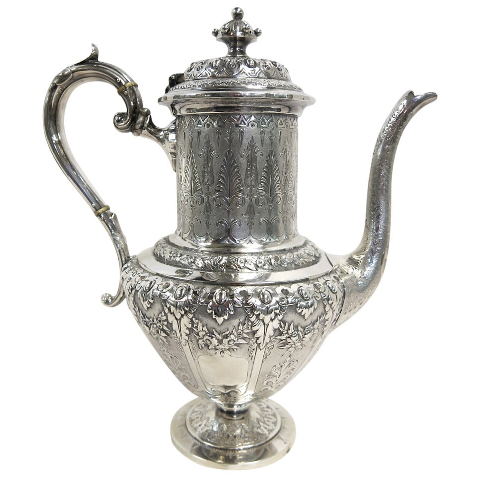 Antique Scottish Sterling Silver Coffee Pot
