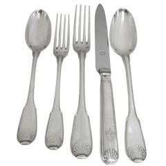 French Sterling Silver Flatware Set For 24 People