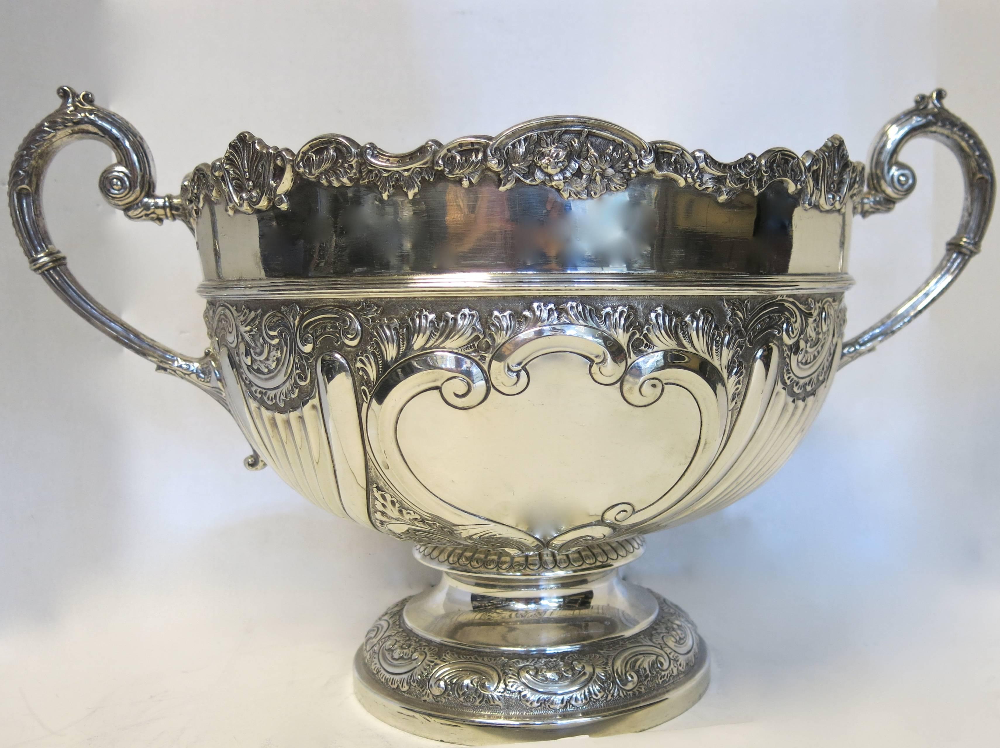 Large Round, 2 Handled, Sterling Silver Bowl, Made By John & William Deakin, Hallmarked For 1905. Exceptional Quality. 
13.25