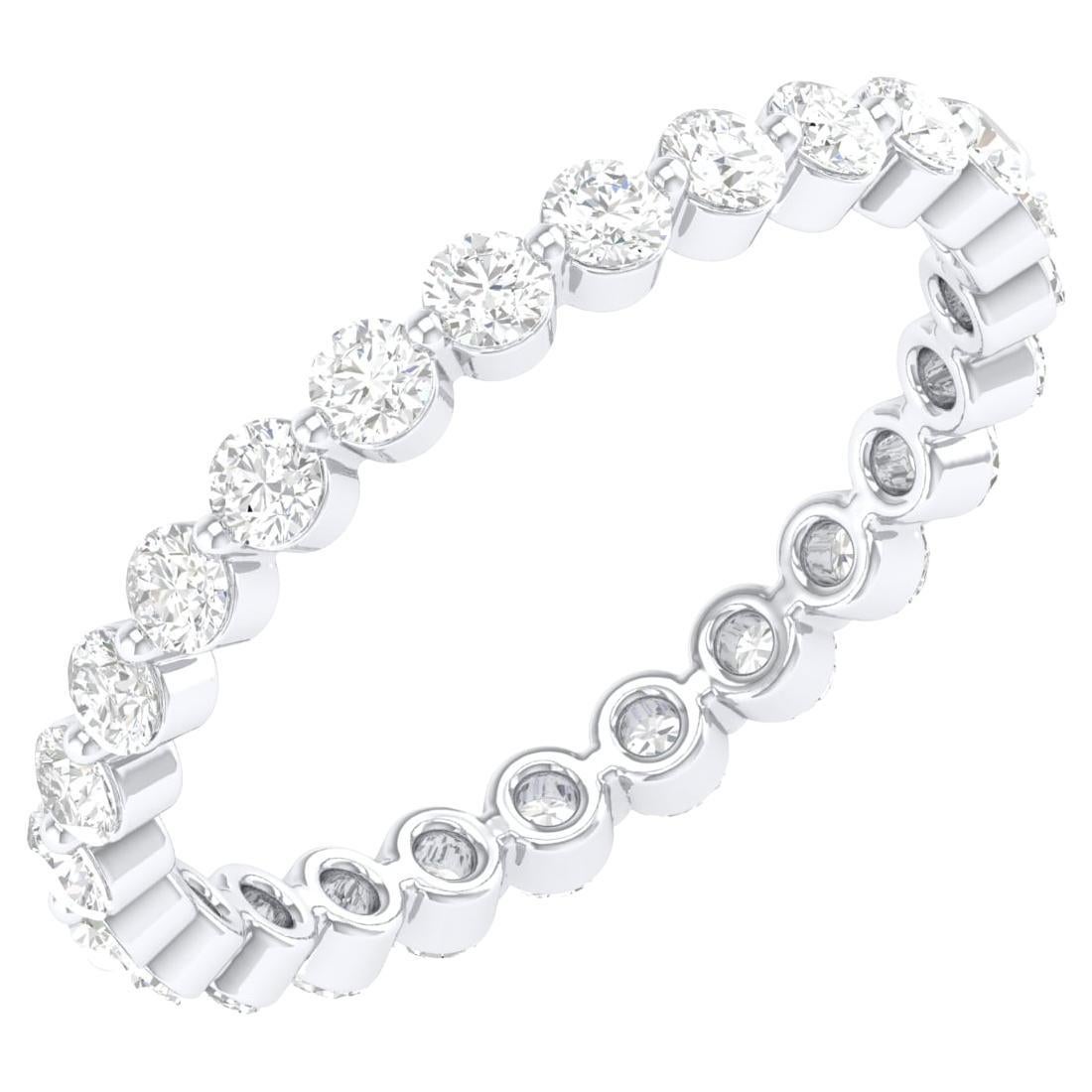 18 Karat White Gold 0.75 Carat Diamond Infinity Band Ring For Sale