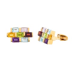 Manschettenknöpfe aus 18 Karat Gold 9,05 Karat Mix-Stones