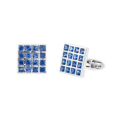 18 Karat Gold 5.03 Carat Sapphire Cufflinks