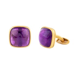 Boutons de manchette en or 18 carats 28,57 carats d'améthyste