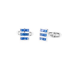 18 Karat Gold 1.72 Carat Sapphire Cufflinks